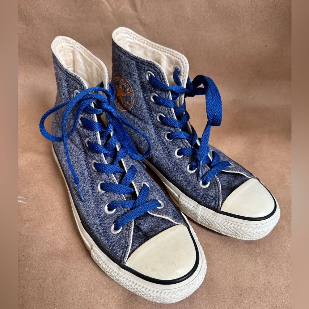 Unisex Converse Blue Denim Quilted High Tops. Size M4.5/W6.5